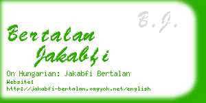 bertalan jakabfi business card